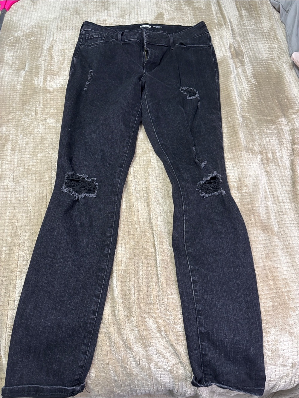 Old Navy Black Distressed Skinny Jeans